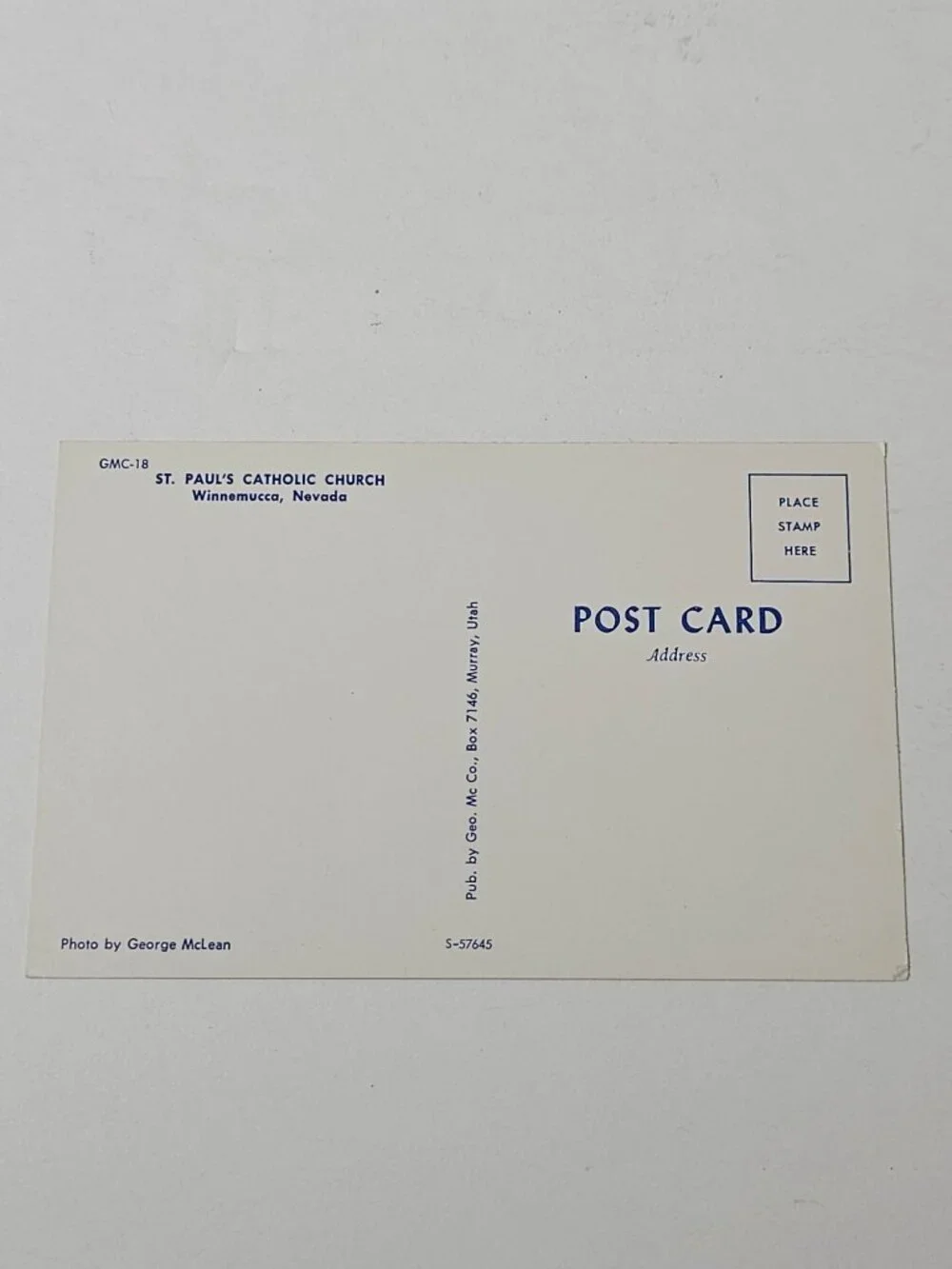 St Paul's Catholic Church Winnemucca Nevada Postcard